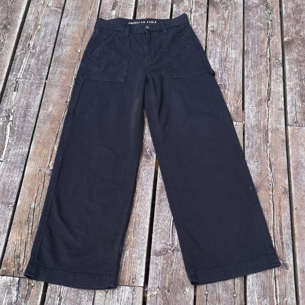 American Eagle Outfitters Wide Leg Pants in Black